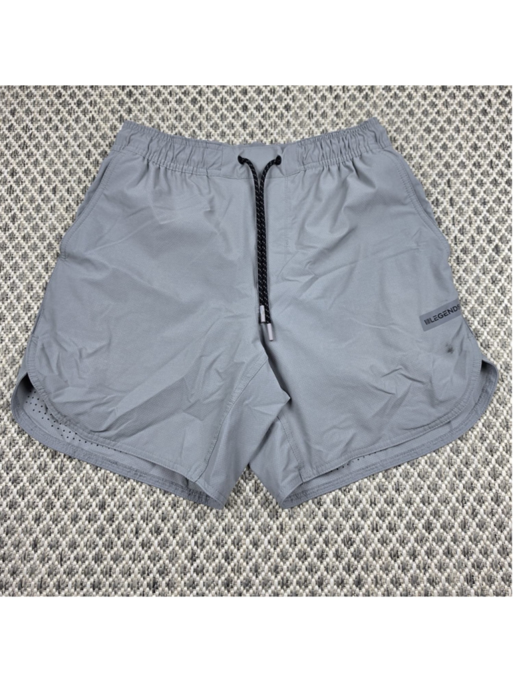 Legends Men’s Running Shorts Gray Lined Athletic Gym Training Size S
